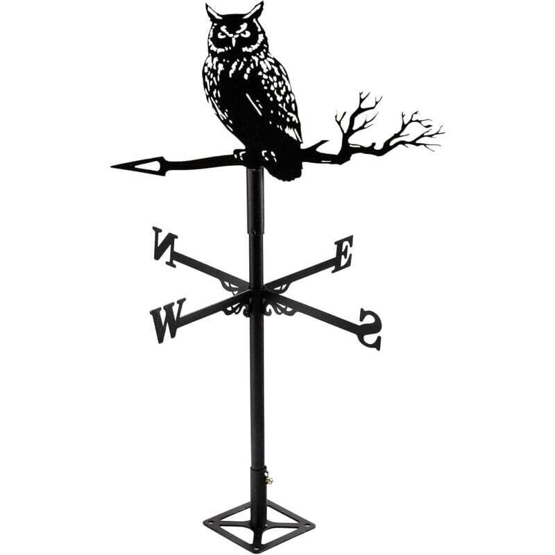Image of Vtizikl Girouette décorative hibou – Acier inoxydable – Noire