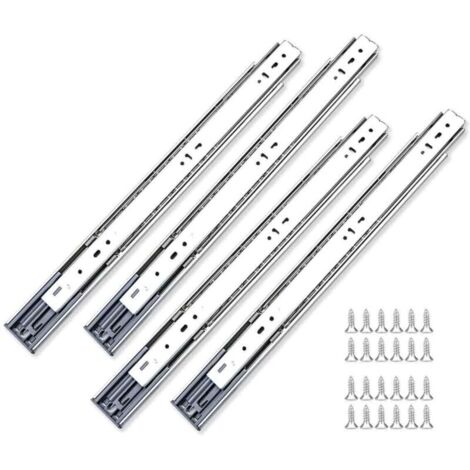 Vtizikl Glissières de tiroirs Coulisse à sortie totale roulement à billes Coulisse pour charges lourdes Coulisse télescopique 45mm 350mm 4 paire