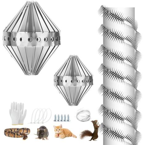 Vtizikl Grillage Anti Rongeur(1m +2m), Anti Fouine avec Gants, Piege a Fouine Martre avec Accessoires, pour Protection Contre Martres Gouttière, Arbre, Maison, Jardin