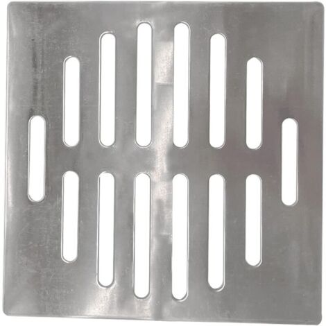 Vtizikl Grille d'évier  en acier inoxydable, carrée, 15 cm, 14 trous, argentée