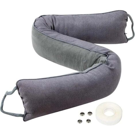 Vtizikl Gris Boudin de Porte Isolant Froid 93 cm, Bas de Porte Isolant Thermique, Anti Froid et Anti Bruit, Coussin de Porte Tissu