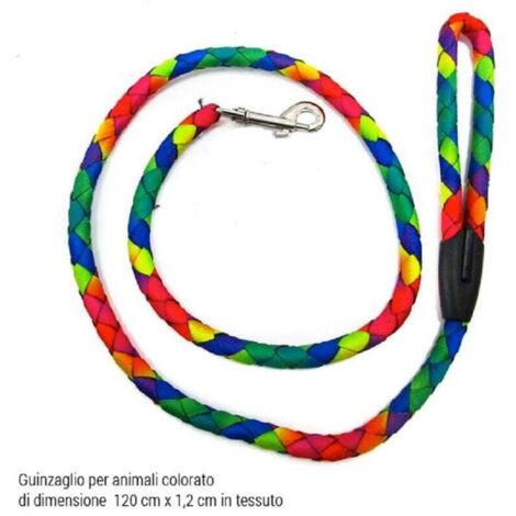 Vtizikl Guinzaglio Per Animali Cani Cane 1,2x120 Cm In Tessuto Gancio Acciaio Multicolor -
