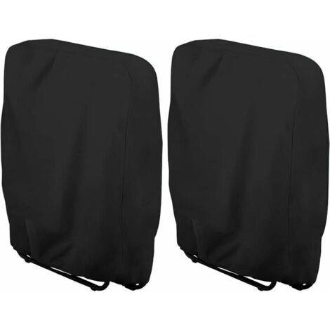 Vtizikl Housse de Chaise Longue Pliante, 2 Pièces Housse de Protection pour Chaise Longue Pliante, Housse Transat Jardin Imperméable, Housse Relax Jardin pour Fauteuil Relax, W71×H110cm (Noir)