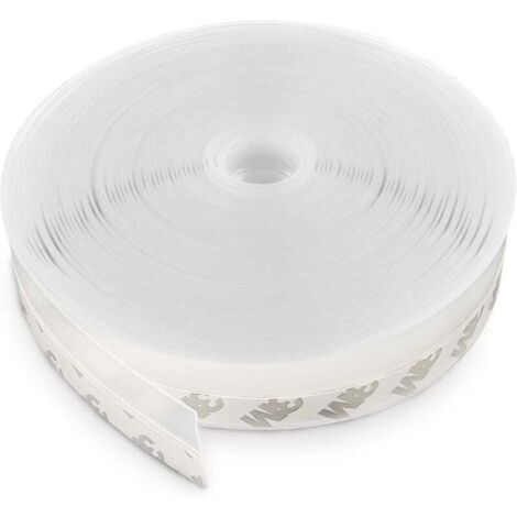 Vtizikl Joint d'étanchéité en silicone , joint d'étanchéité autocollant pour bas de porte, joint d'étanchéité pour bas de porte, étanche, coupe-vent, anti-poussière, joint silencieux (35 mm x 10 m)