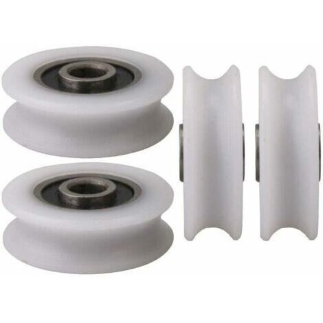 Vtizikl Kit de 4 roues de poulie en nylon pour porte coulissante – Matériau plastique et acier – Taille 12 x 44 x 15.7 mm – Charge 27 kg - coulissante4pcs