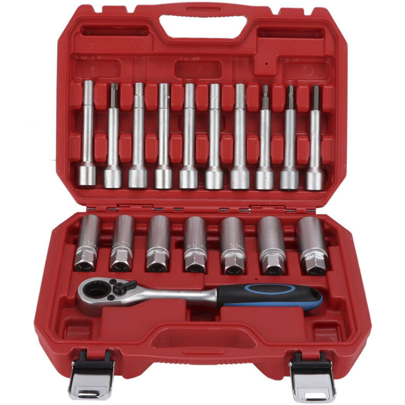 Vtizikl Kit de socket d'écrou à amortisseur à 18pcs Kit de socket d'écrou de la jambe de force outil de réparation universelle de voiture