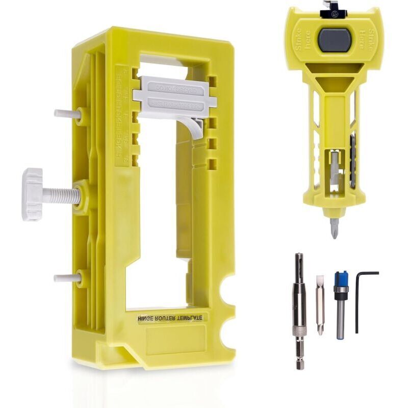 Vtizikl Kit d'installation de charnière de porte et loquet de porte, kit d'installation de charnière et loquet de porte en ABS pour un marquage et un