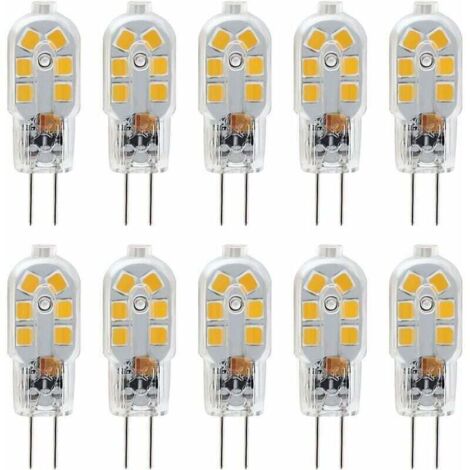 Vtizikl LaBlanc Ampoule LED G4 12V, 2W Equivalent 10W Halogène Lampe, Pas De Scintillement 200LM, Blanc Chaud 3000K, 360° Angle de Faisceau, Non-Dimmable, Pack de 10