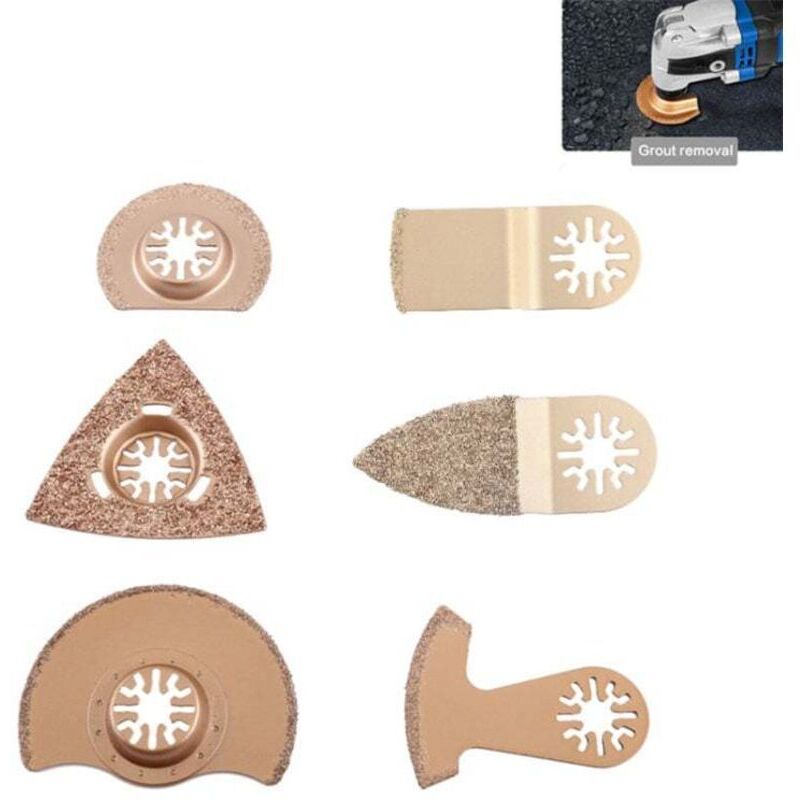 Vtizikl Lame de Scie Oscillante Multitool, Outil de Coupe Electrique, Accessoires de Lame de Scie Universels(6pcs carbide)