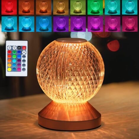 Vtizikl Lampe de Bureau Lampe de Chevet sans Fil Tactile Dimmable - LED avec Batterie Lampe de Lit pour Enfants Portable RVB Lumière d'Ambiance Changement de Couleur USB pour Bar Restaurant Café
