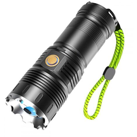 Vtizikl Lampe torche rechargeable en alliage d'aluminium 30 W haute luminosité, puissante lampe torche LED avec zoom, idéale pour le camping, la randonnée et les urgences