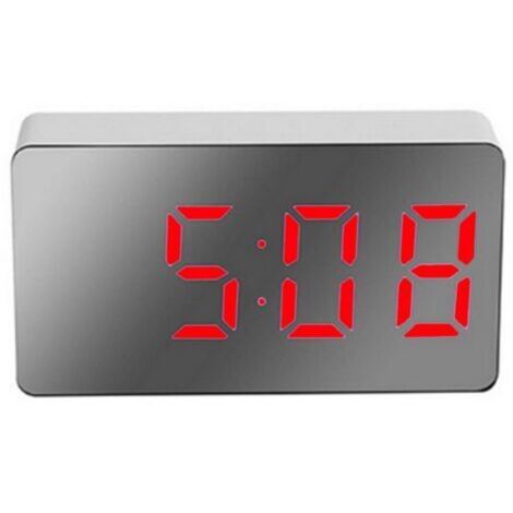 Vtizikl LED miroir réveil numérique réveil multifonctionnel Mini réveil électronique pour chambre salon bureau