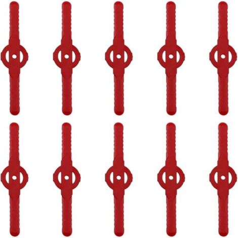 Vtizikl Lot de 10 lames de tondeuse à gazon, accessoires pour tondeuse à gazon, lames de rechange en plastique, outils de jardin, petit trou de 5 mm, pour tondeuse à gazon, tondeuse à gazon sans fil (