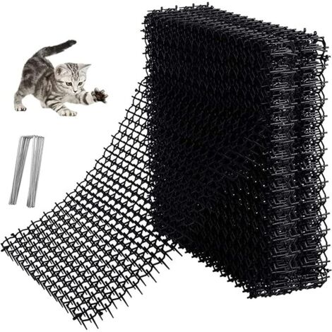 Vtizikl Lot de 12 Tapis Anti Chat 15,5 x 20 cm Pic Anti Chat Repousse Chat Exterieur Tapis Anti Chien avec Epine,Barriere Anti Chat Exterieur, Tapis Répulsif Chat, Anti Chat Exterieur Puissant