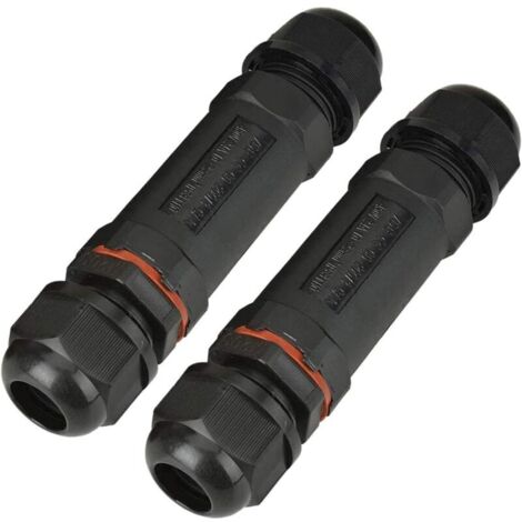 Vtizikl Lot de 2 connecteurs de fil étanches IP68 pour boîtier de jonction pour diamètre de câble Ø1-13 mm, noir, Fei Yu