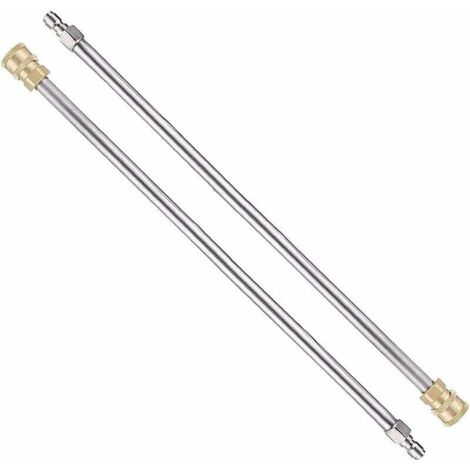 Vtizikl Lot de 2 Rallonge Nettoyeur Haute Pression, 17″ Outils de Nettoyage Lance Rechange avec Raccord Rapide 1/4 pour Nttoyeur Haute Pression, Pistolet, Machine de Nettoyage