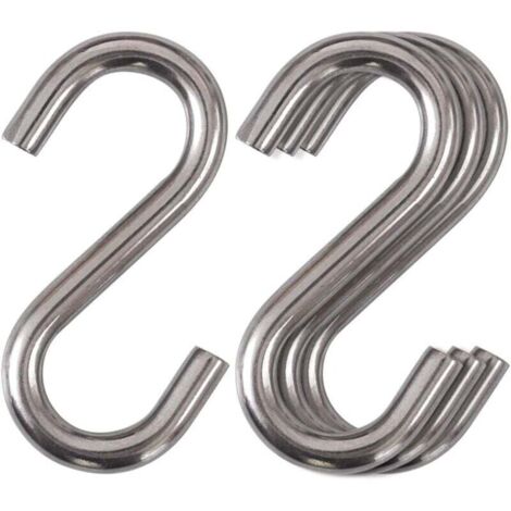 Vtizikl Lot de 4 crochets en S robustes en acier inoxydable 304, crochets en S de 7,6 cm (3 pouces) pour hamacs et balançoires, crochets multi-usages de qualité industrielle