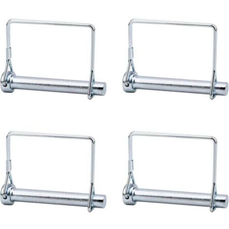 Vtizikl Lot de 4 goupilles de verrouillage d'arbre, goupille annulaire carrée galvanisée de 3/8 pouce pour remorque, ferme, jardin, pelouse