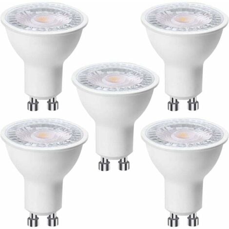 Vtizikl Lot de 5 ampoules LED GU10 6 W (équivalent à 60 W), Blanc Chaud 3000K 500 lumens, Ampoule led gu10 120° Larges Faisceaux, Spot Encastré sans Scintillements, Dimmable [Classe énergétique F]