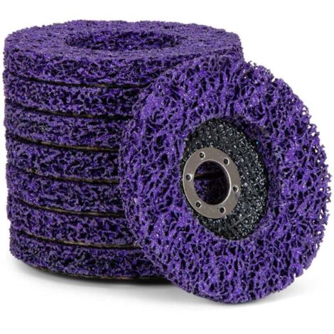 Vtizikl Lot de 5 disques de nettoyage pour meuleuses d'angle, CSD, grain grossier, diamètre : 125 mm, violet