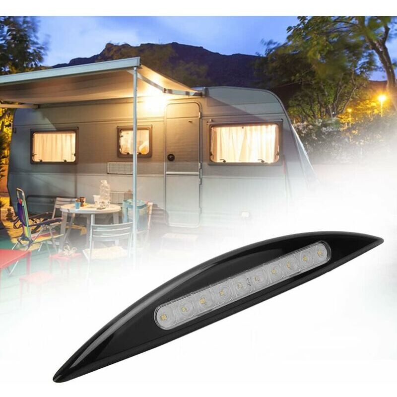 Vtizikl Lumière LED auvent étanche auvent pour caravanes RV et Bateau 12V 5W(Noir)