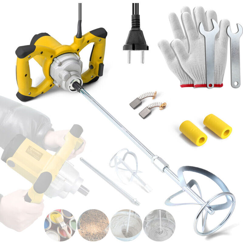 Vtizikl Malaxeur Mortier Colle 2100 W, Malaxeur Beton 220V, Melangeur Beton Avec 6 Vitesses, Betonniere Électrique, Idéal Pour Mélanger les Aliments,