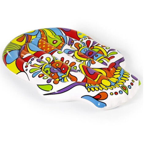 Vtizikl Materasso Isola Gonfiabile Per Piscina 193x141 Cm Design Pop Skull Galleggiante 016157 -