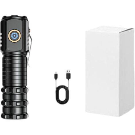 Vtizikl Mini lampe torche haute intensité 15 W, rechargeable, en alliage d'aluminium, idéale pour la maison, l'extérieur, la randonnée, le camping et les secours