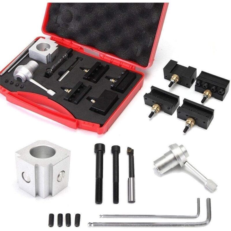 Vtizikl Mini outil à changement rapide pour tour à outils, coupe-poteaux, kit de vis, barre d'alésage tournante