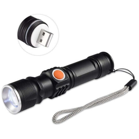 Vtizikl Mini Torcia T6 Led Tascabile Cree Zoom 3 Modalità Ricaricabile Usb Elettrica -