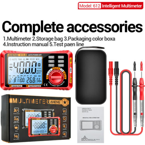 Vtizikl Multimètre numérique 4000 points - Testeur tension/courant/résistance - 4MHz - Pour électricien pro