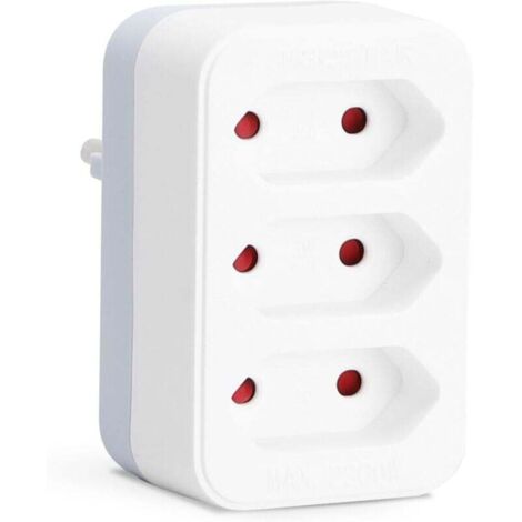 Vtizikl Multiprise pour prise européenne, adaptateur 3 prises, 3 prises européennes, sécurité enfant, 2 300 W, blanc