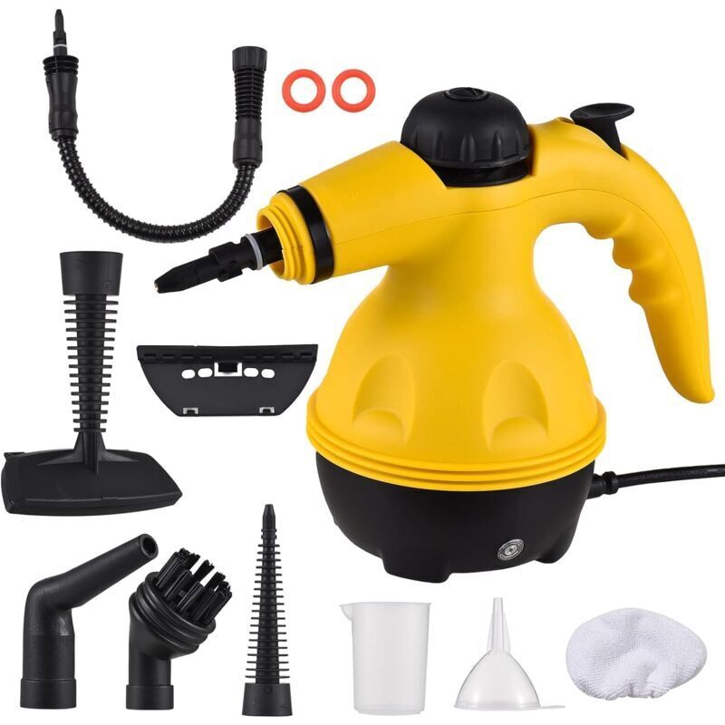 Vtizikl Nettoyeur à vapeur portable 1000 W Pression 3 bar 300 ml Chauffage rapide avec bec pivotant verrouillage de sécurité et accessoires de