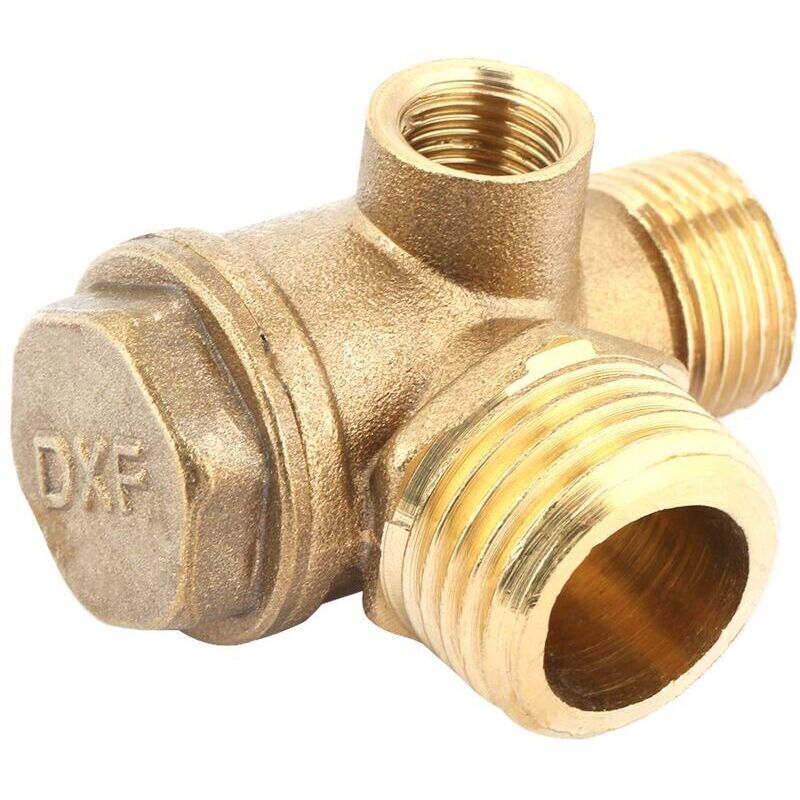 Vtizikl Outil de connecteur de tube de clapet anti-retour fileté mle de compresseur d'air en laiton à 3 ports
