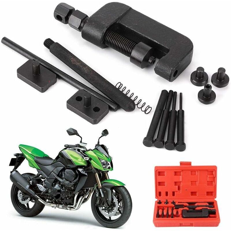 Vtizikl Outil de rivetage et séparation pour chaînes de motocyclettes et de distribution - 13 pièces