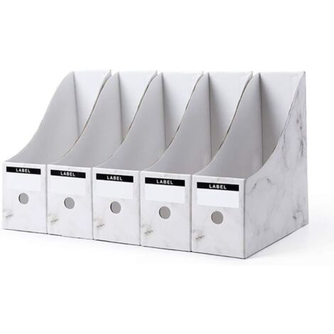Vtizikl Pack Porte-revues, présentoir à magazines, boîte de rangement, organiseur, papier A4, porte-revues pour bureau, école, maison (blanc)