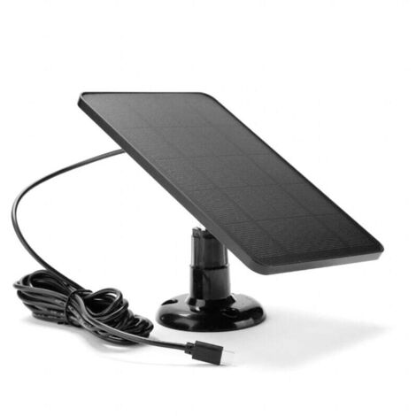 Vtizikl Panneau solaire de caméra de sécurité IP6 étanche Puissance continue réglable à 360 degrés avec panneaux solaires de charge de 10 W 5 V avec port Type-C/Câble de charge de 9,8 pieds