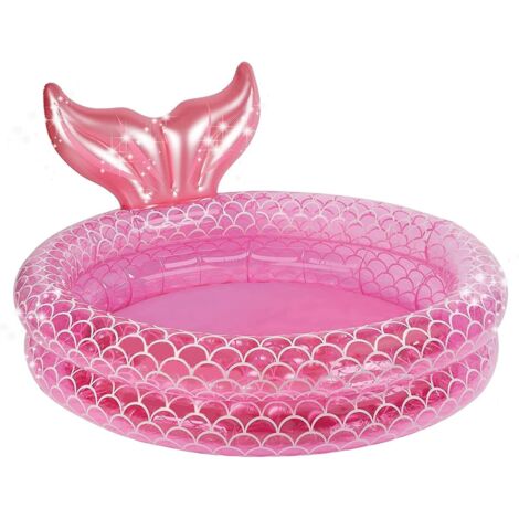 Vtizikl Pataugeoire gonflable, piscine gonflable, 2 anneaux, piscine gonflable, piscine pour enfants, piscine pour bébé, baignoire portable, pataugeoire pour enfants，90cm