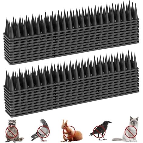 Vtizikl Pic Anti Pigeon 5.7M, Anti Pigeons pour Balcon, Pique Anti Pigeon Plastique pour Corbeaux, Chats, Moineaux, ect (20 PCS) Noir