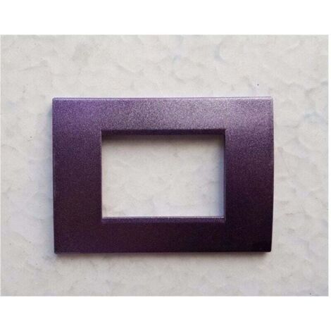 Vtizikl Placca Placche Placchete Compatibili Living Light In Abs 3 4 7 Posti Colorate - Viola Metallizzato -3 fori -
