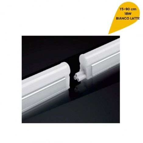 Vtizikl Plafoniera Led Neon T5 Sottopensile Opaco Vari Toni Luce 18 Watt 90cm - -Bianco Caldo -
