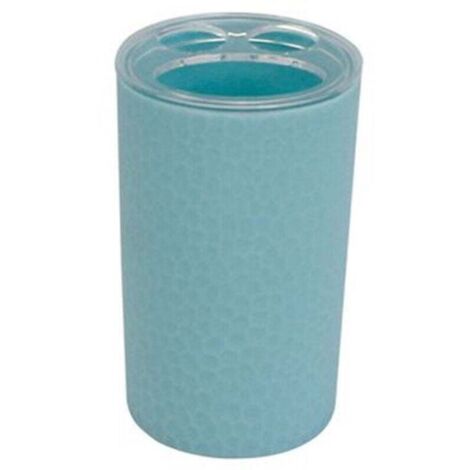 Vtizikl Porta Spazzolini Bicchiere Accessorio Arredo Bagno Azzurro Lavorato 3 Fori 79794 -