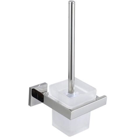 Vtizikl Porte-brosse WC  en acier inoxydable argenté 304, porte-brosse WC simple avec surface brillante, design moderne et épuré, accessoire de salle de bain indispensable