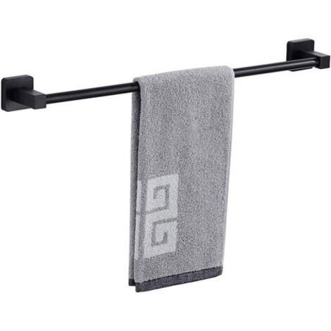 Vtizikl Porte-serviettes, porte-serviettes en métal noir de 24 pouces pour salle de bain (noir mat, 24 pouces (60 cm))