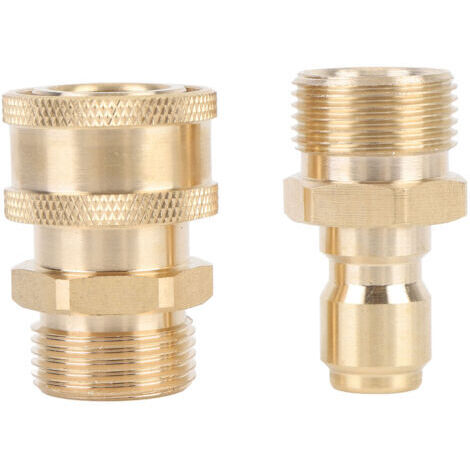 Vtizikl Pressure Washer Adapter Set 5000 PSI Brass M22 Male Thread Fitting 3/8in Quick Connector