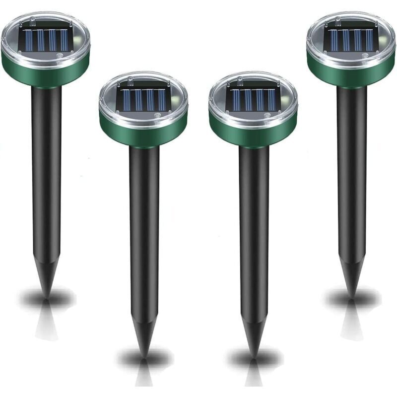Vtizikl Professional Solar Mole Repellent, 4 Pieces Mole Repellent, Vole Repeller, Ultrasonic Pest Repeller, Solar Mole Repeller, Mole Repeller