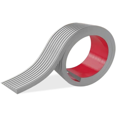 Vtizikl Rampe de seuil en PVC - 1 m x 10 mm x 50 mm - Petite rampe de seuil en PVC - Rampe de seuil - Rampe en caoutchouc auto-adhésive - Convient aux fauteuils roulants - Grise