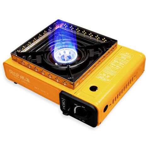 Vtizikl Réchaud à gaz compact 2200W – Allumage piézo – Feu réglable – Pour casseroles jusqu'à 26 cm – Double soupape de sécurité