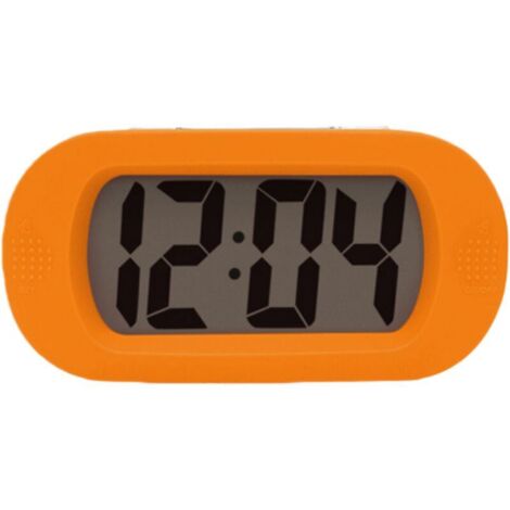 Vtizikl Réveil numérique pour enfants avec fonction snooze et veilleuse - Grand écran LCD - Boîtier en silicone antichoc - Compact et léger - Couleur orange
