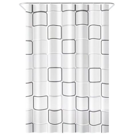 Vtizikl Rideau De Douche Anti Moisissure 200 X 200 cm, Épaissi PEVA Rideaux de Douche Tissu Lavable avec 12 Crochets, Imperméable Antibactérien Séchage Rapide, pour Baignoire, Salle de Bain